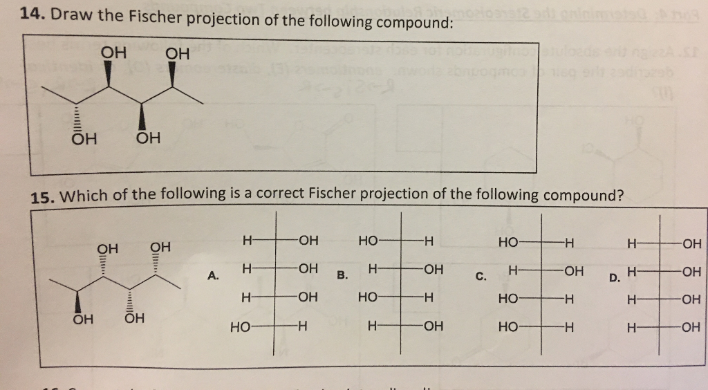 Solved: Draw The Fischer Projection Of The Following Compo... | Chegg.com