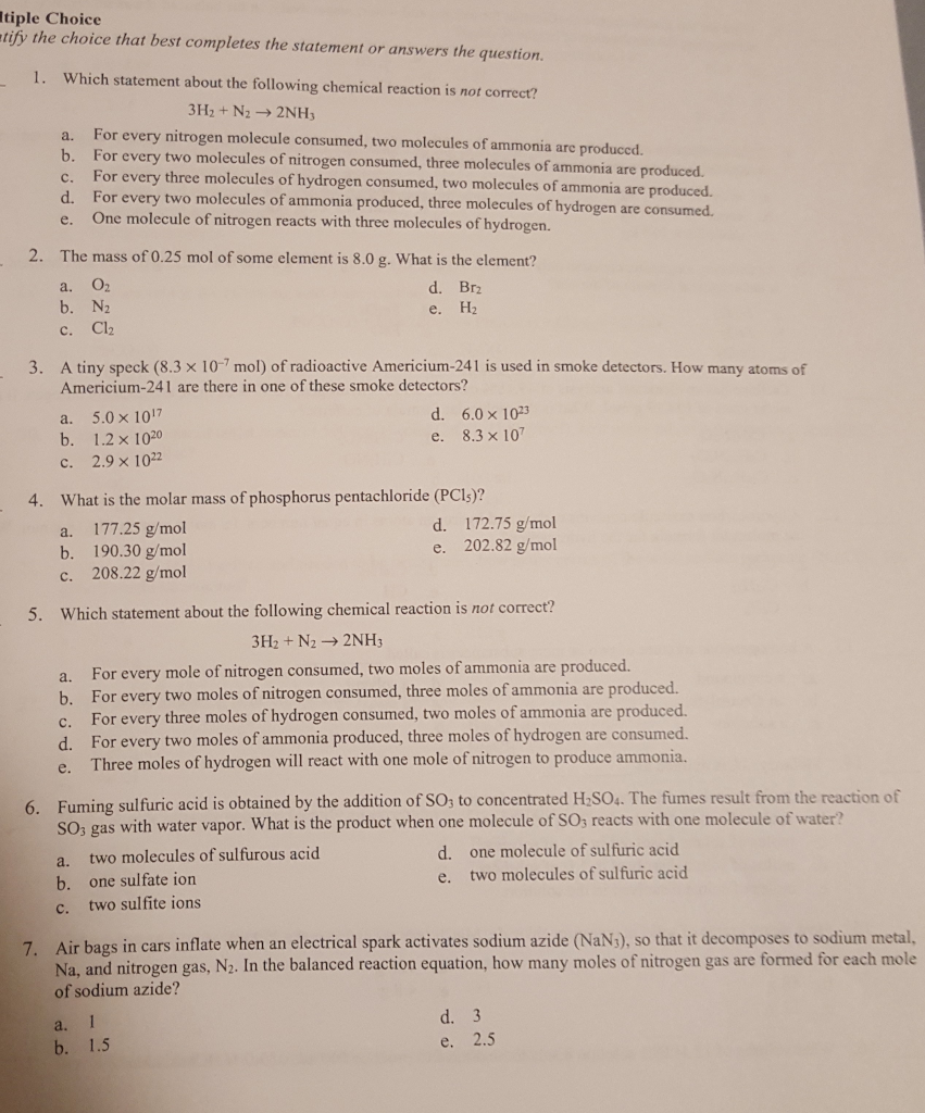 Solved tiple Choice tify the choice that best completes the | Chegg.com