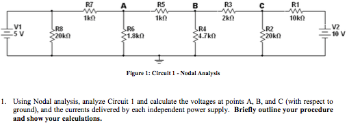 Solved Figure 1: Circuit 1 - Nodal Analysis Using Nodal | Chegg.com
