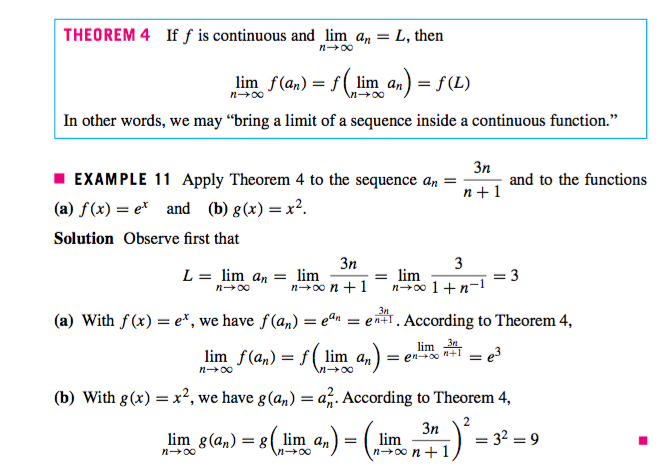 Solved THEOREM 4 If f is continuous and lim an- L, then limo | Chegg.com