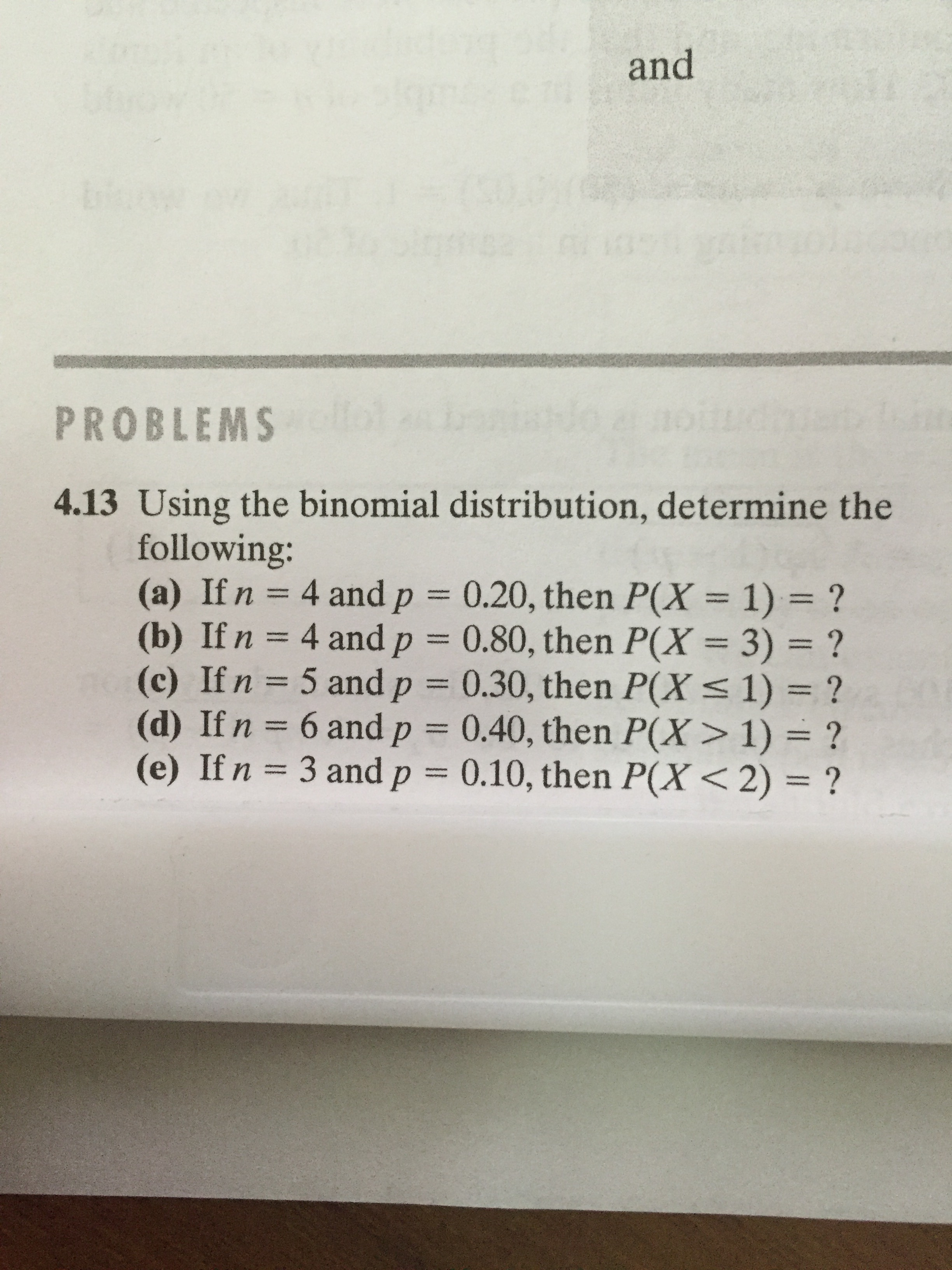 Solved Using The Binomial Distribution, Determine The | Chegg.com