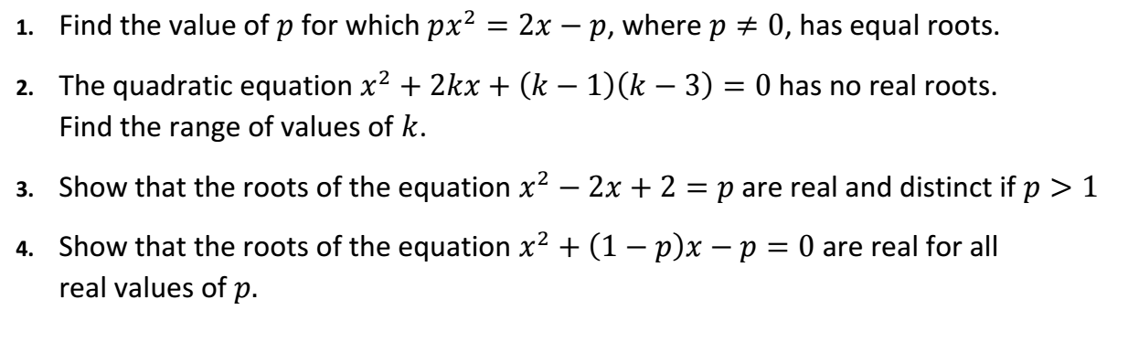 Solved Find the value of p for which px^2 = 2x - p, where p | Chegg.com