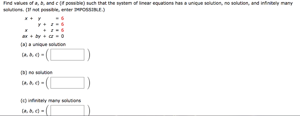 Solved Find Values Of A, B, And C (if Possible) Such That | Chegg.com