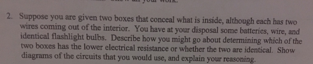 Solved 2. Suppose you are given two boxes that conceal what | Chegg.com