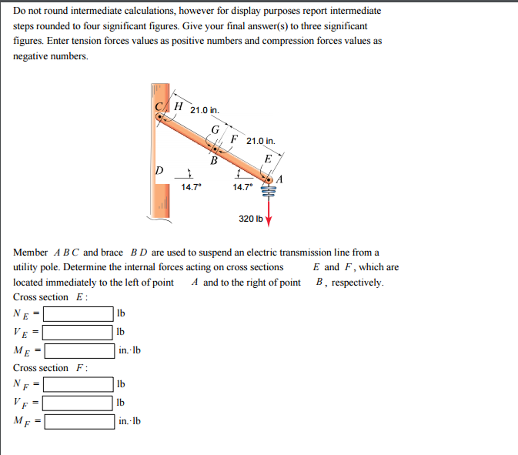 Solved Member A B C And Brace B D Are Used To Suspend An | Chegg.com