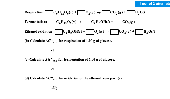 Solved Respiration: C_6H_12O_6(s) + O_2(g) rightarrow | Chegg.com