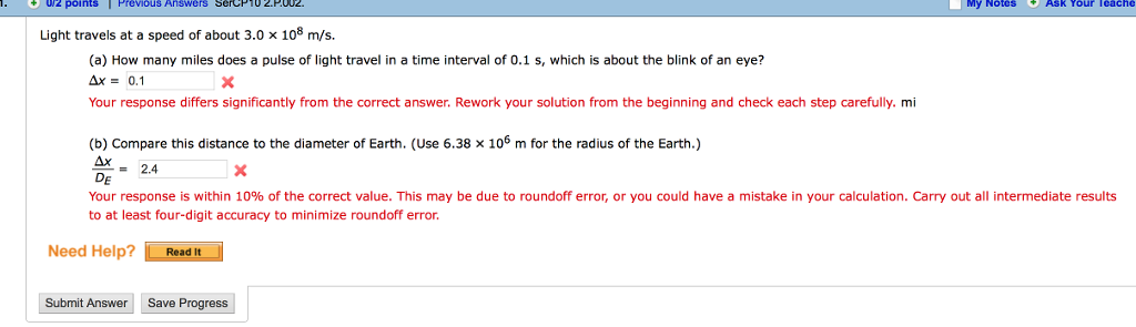 solved-light-travels-at-a-speed-of-about-3-0-times-10-8-m-s-chegg