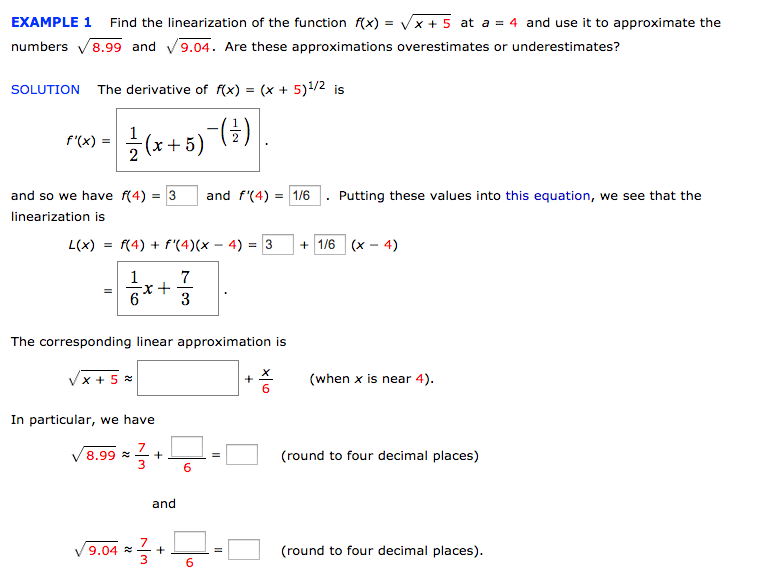 Solved Example 1 Find The Linearization Of The Function F(x) 772