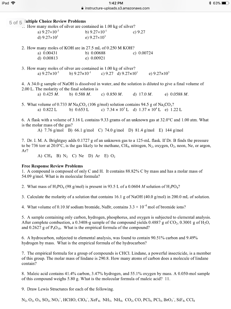 Solved * 63%- 1:42 PM instructure-uploads,s3.amazonaws.com 5 | Chegg.com