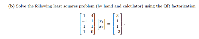 Solved Solve the following least squares problem (by hand | Chegg.com
