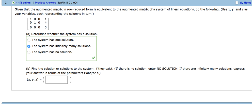 Write The System Of Equations Corresponding To The Augmented Matrix