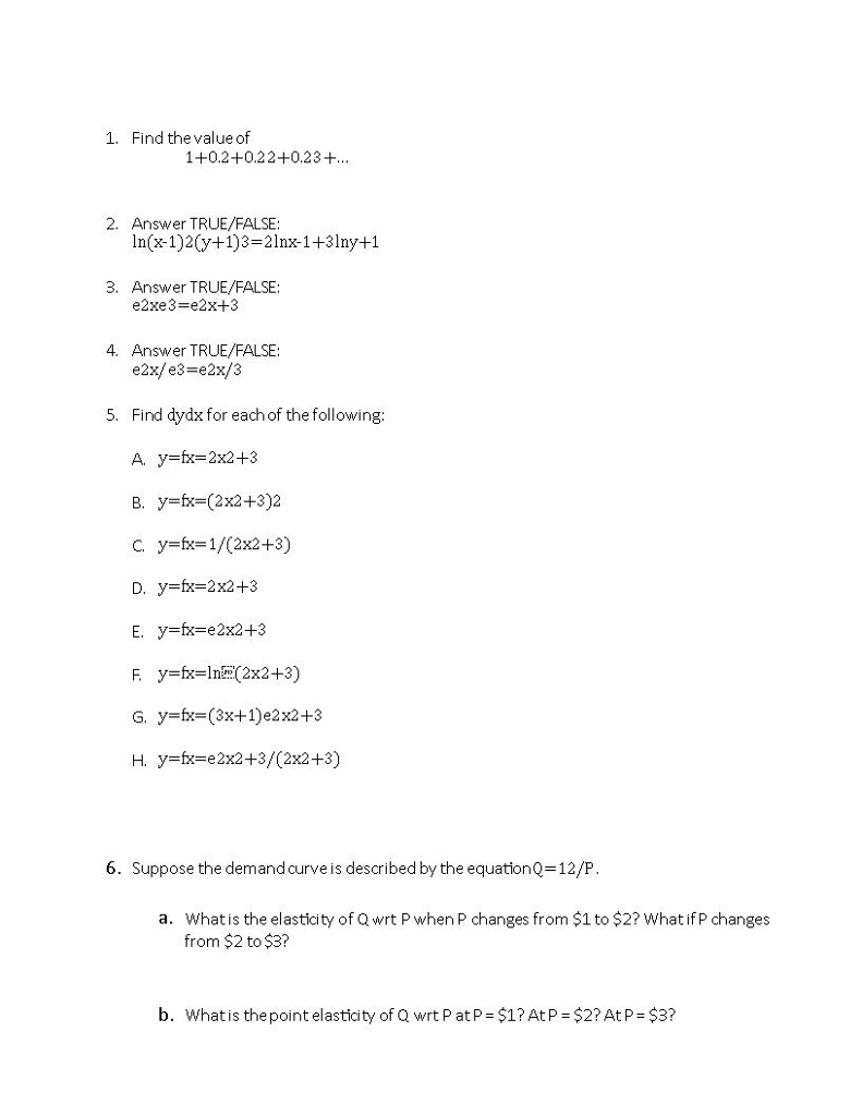 Solved 1. Find the value of 1+0.2+0.22+0.23+... 2. Answer | Chegg.com