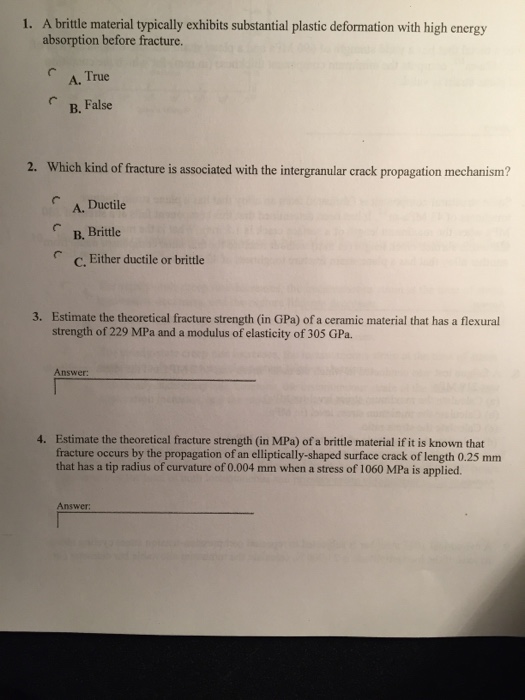 Solved A brittle material typically exhibits substantial