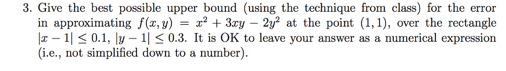 Solved 3. Give the best possible upper bound (using the | Chegg.com