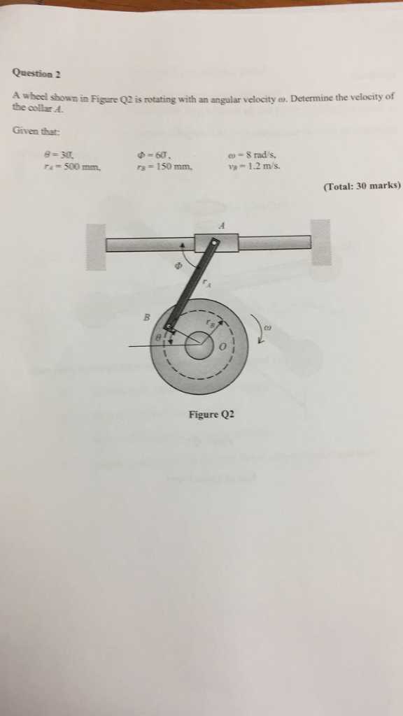 Solved Question 2 A wheel shown in Figure 02 is rotating