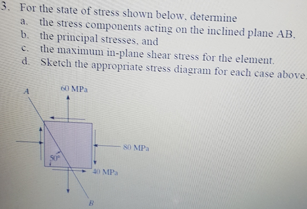 Solved 3. For The State Of Stress Shown Below, Determine A. | Chegg.com