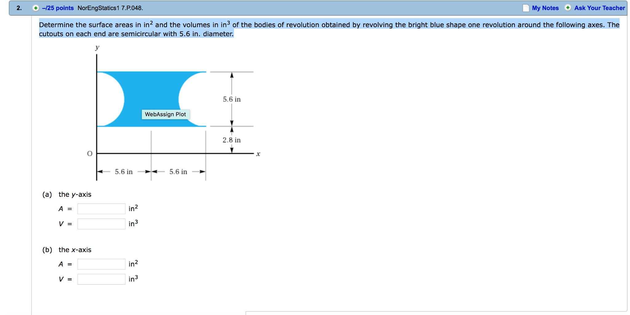 Solved Determine the surface areas in in^2 and the volumes | Chegg.com