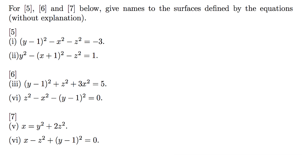 Solved For [5], [6] and [7] below, give names to the | Chegg.com