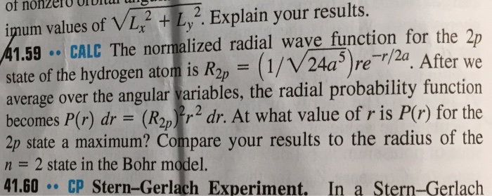 The normalized radial wave function for the 2p state | Chegg.com