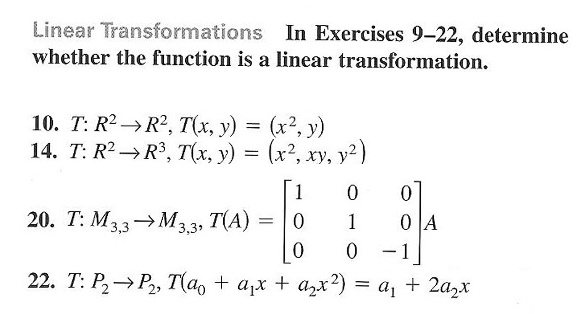 Solved Linear Transformations In Exercises 9 22 Determine