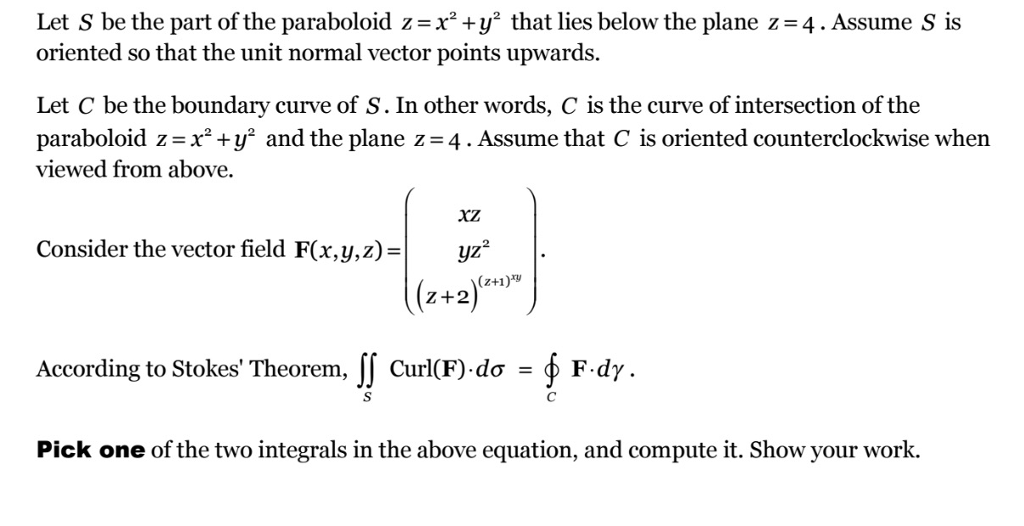 Solved Let S Be The Part Of The Paraboloid Z X2 Y2 9616