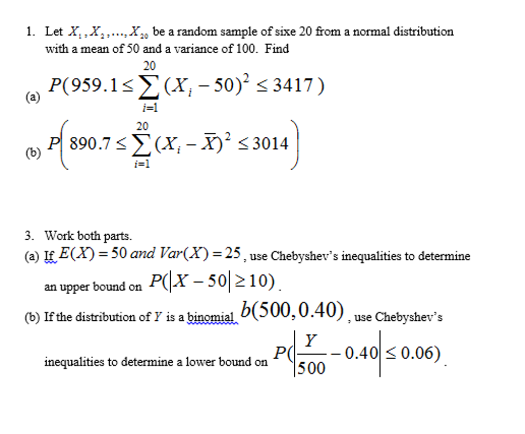 Solved Let X 1 X 2 X 20 Be A Random Sample Of Sixe 20 Chegg Solved Let X 1 X 2 X 20 Be A Random Sample Of Sixe 20 Chegg