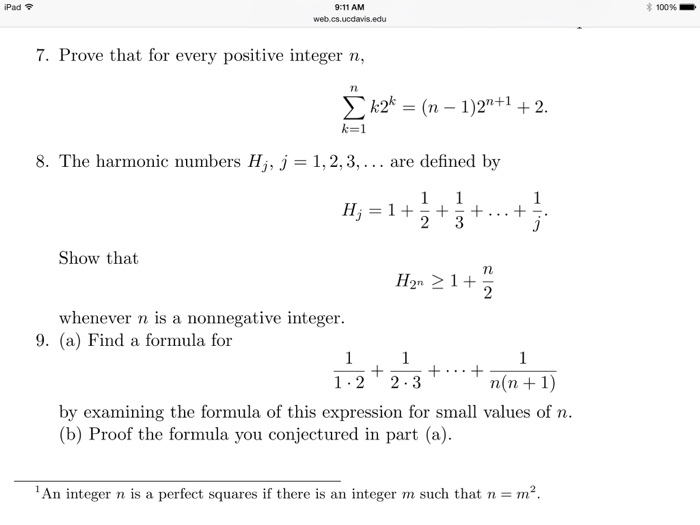 Solved Prove That For Every Positive Integer N There Chegg Hot Sex Picture 8529