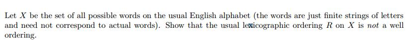 Solved Let X be the set of all possible words on the usual | Chegg.com