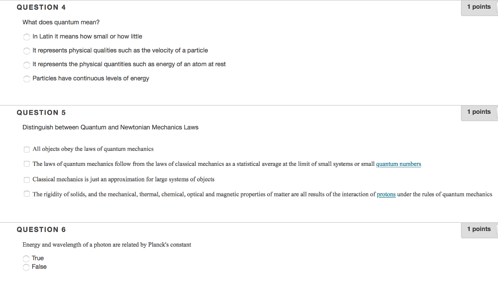 Solved QUESTION 4 1 points What does quantum mean In Latin Chegg com