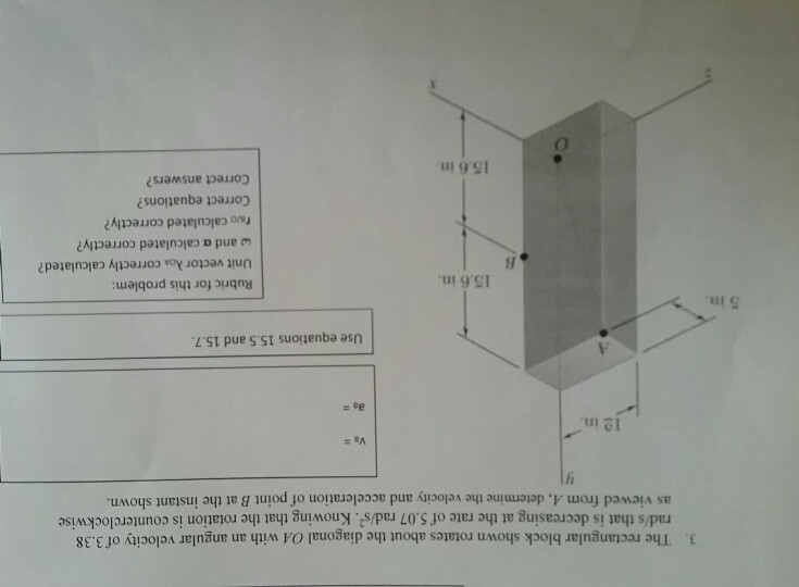 Solved The rectangular block shown rotates about the | Chegg.com