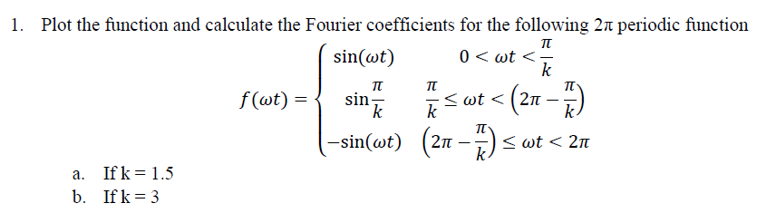 Solved Plot the function and calculate the Fourier | Chegg.com