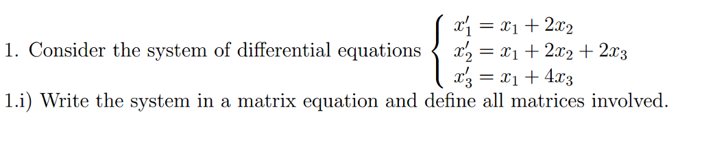 Solved Consider the system of differential equations {x'_1 = | Chegg.com