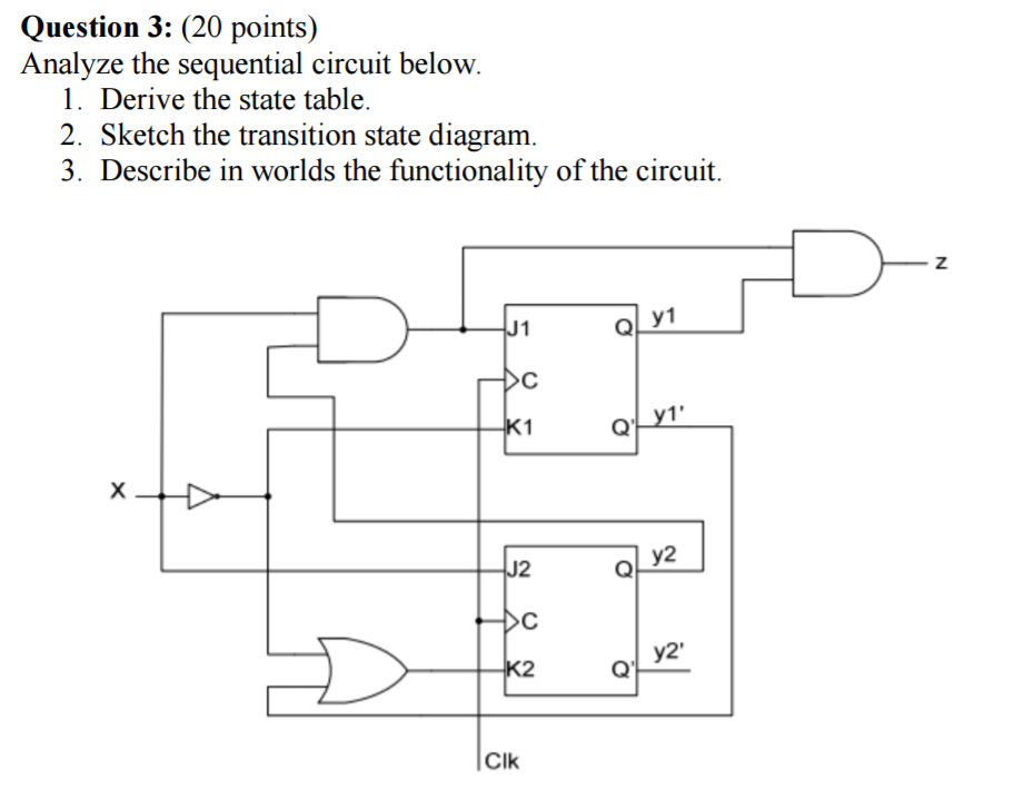 Solved Analyze the sequential circuit below. Derive the | Chegg.com