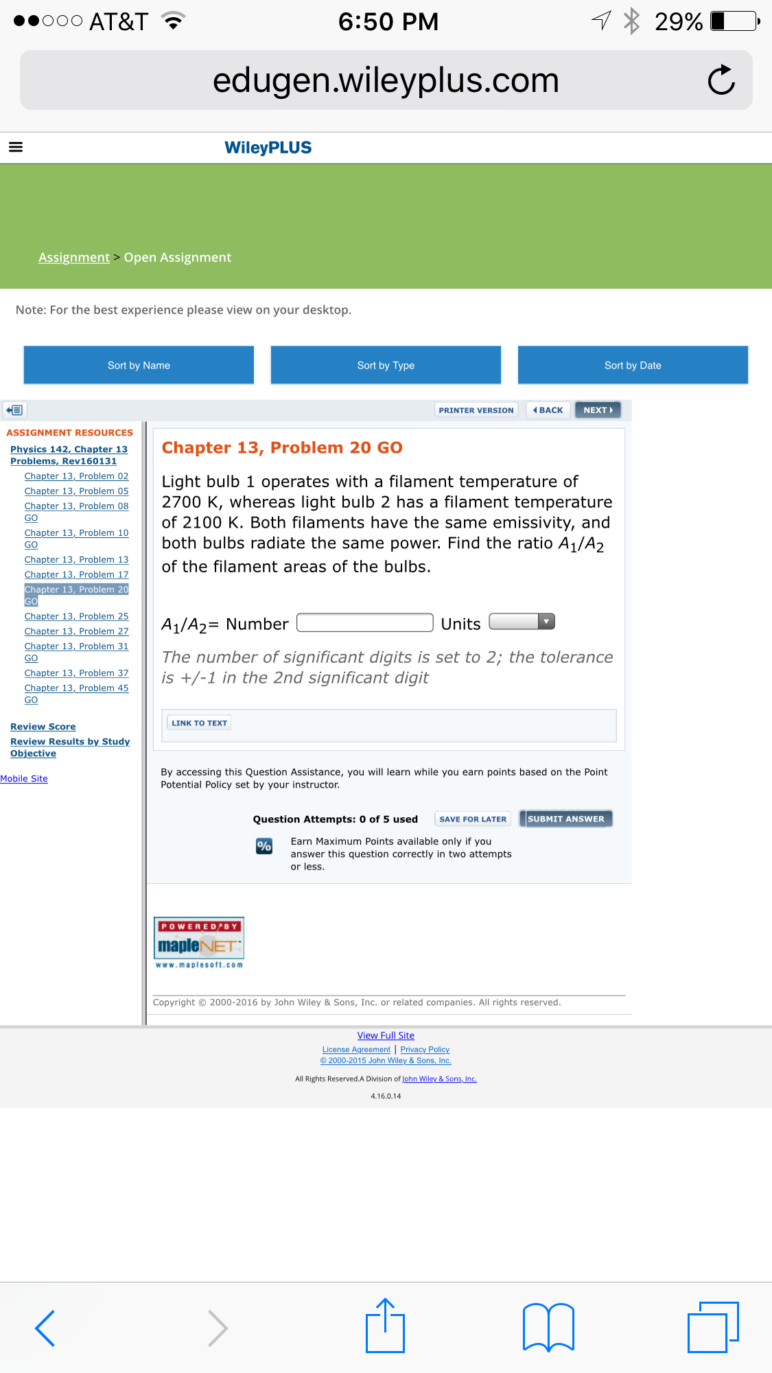 Solved Light bulb 1 operates with a filament temperature of