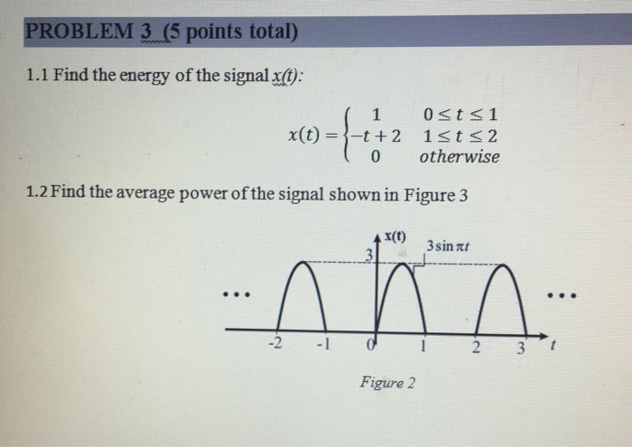 Solved Find the energy of the signal x(t): x(t)={1 | Chegg.com
