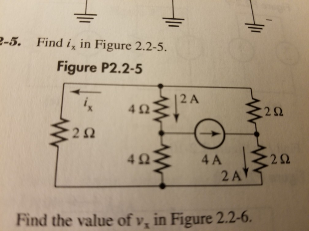 Solved -5. Find i, in Figure 2.2.5 Figure P2.2-5 2 A 4Ω 2Ω | Chegg.com