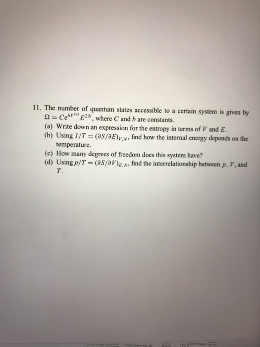 Solved The number of quantum states accessible to a certain | Chegg.com