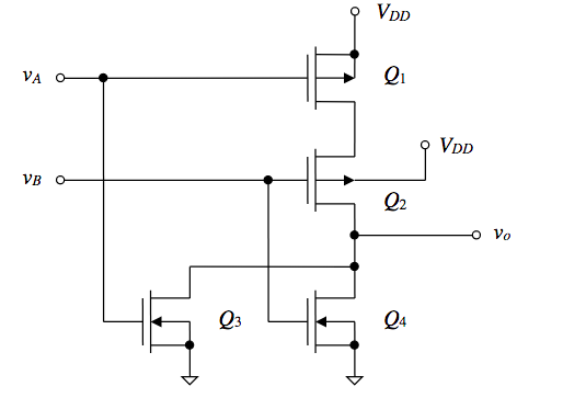 Solved The following circuit is an implementation of a NOR | Chegg.com