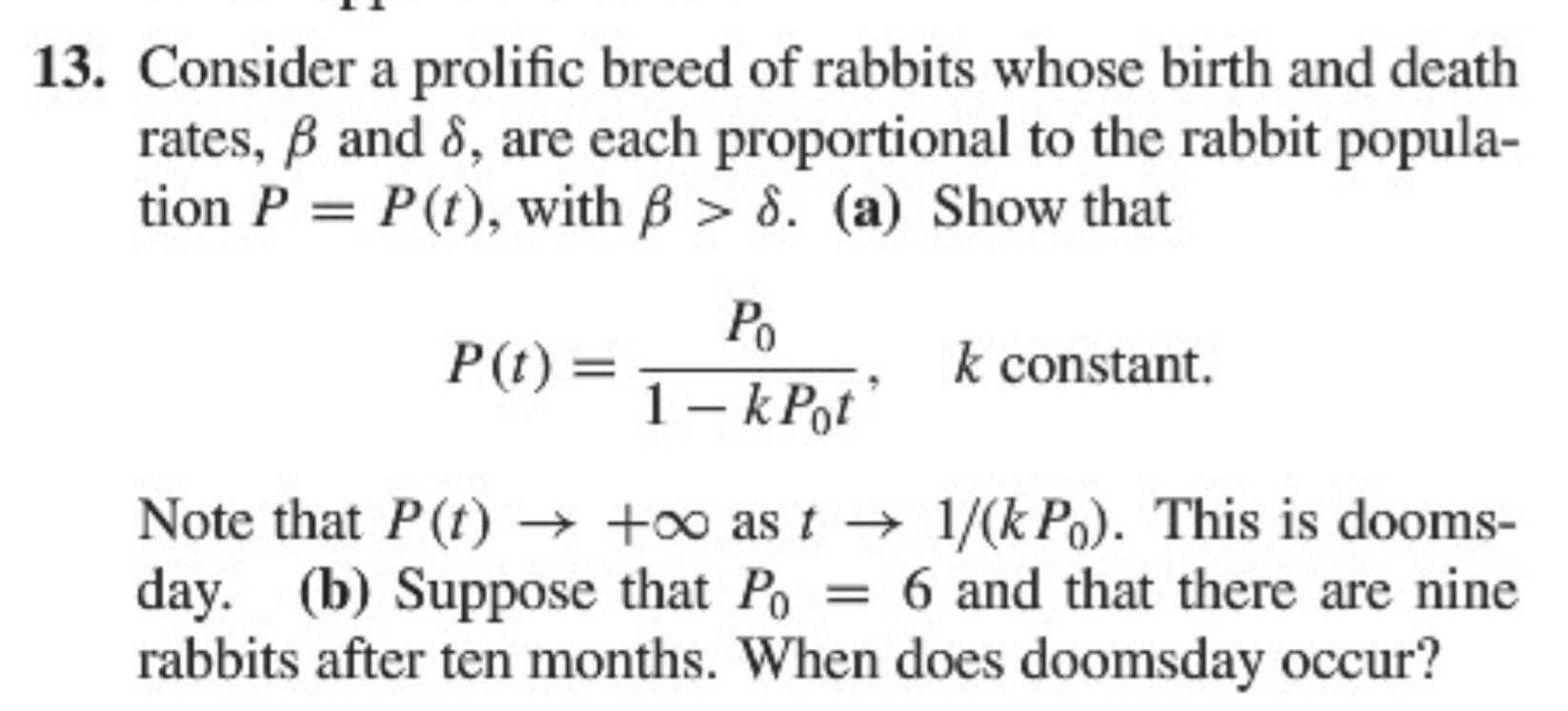 Consider a prolific breed of rabbits whose birth and | Chegg.com