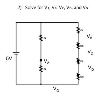 Solved 2) Solve for VA, VB, Vc, Vo, and VG VB ok | Chegg.com