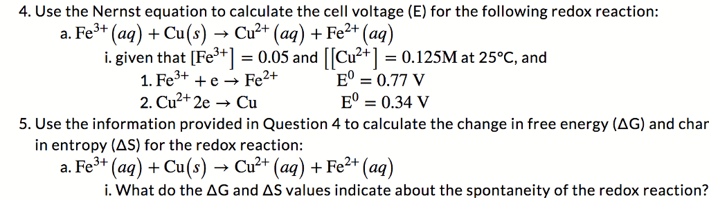 nernst equation calculator