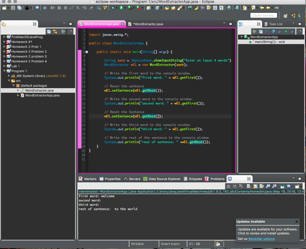 Solved eclipse-workspace - Program 1/src/WordExtractor.java | Chegg.com