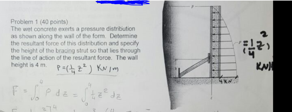 Solved The wet concrete exerts a pressure distribution as | Chegg.com