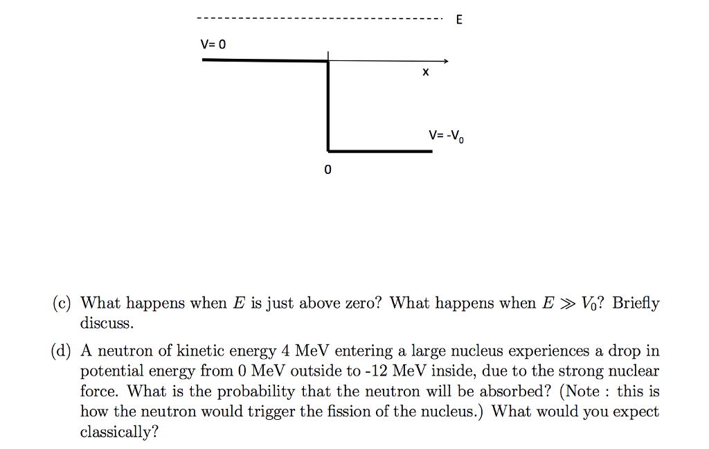 Solved 2. Consider A Potential Step Like The One Shown, | Chegg.com ...