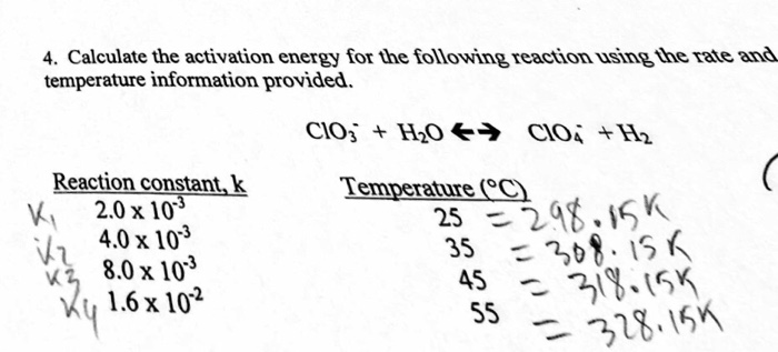 Solved Calculate The Activation Energy Of A Reaction That Chegg Hot