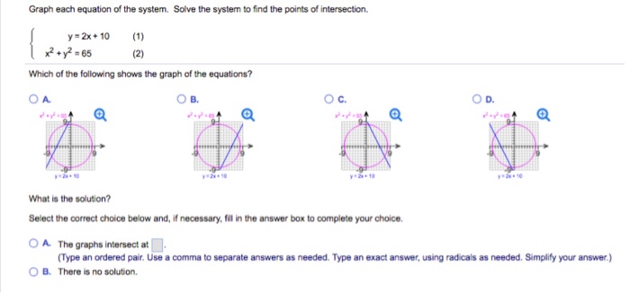 Solved Graph each equation of the system. Solve the system | Chegg.com
