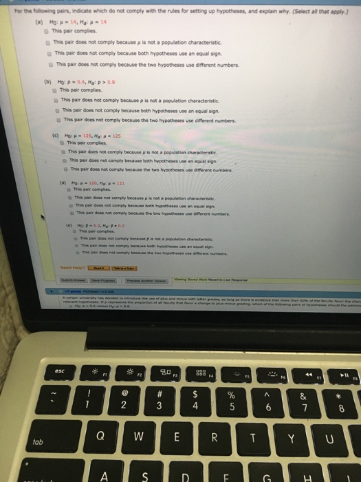 Solved For the following pairs, indicate which do not comply