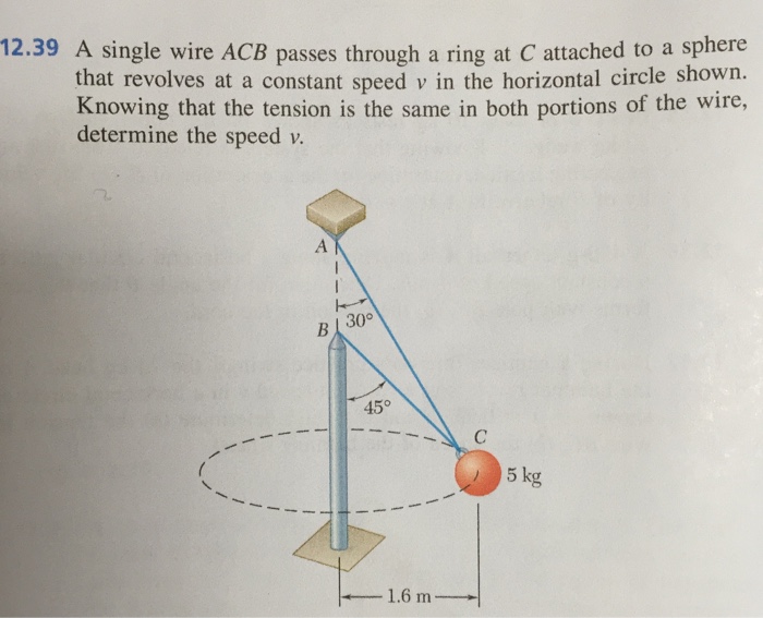 Solved A single wire ACB passes through a ring at C attached