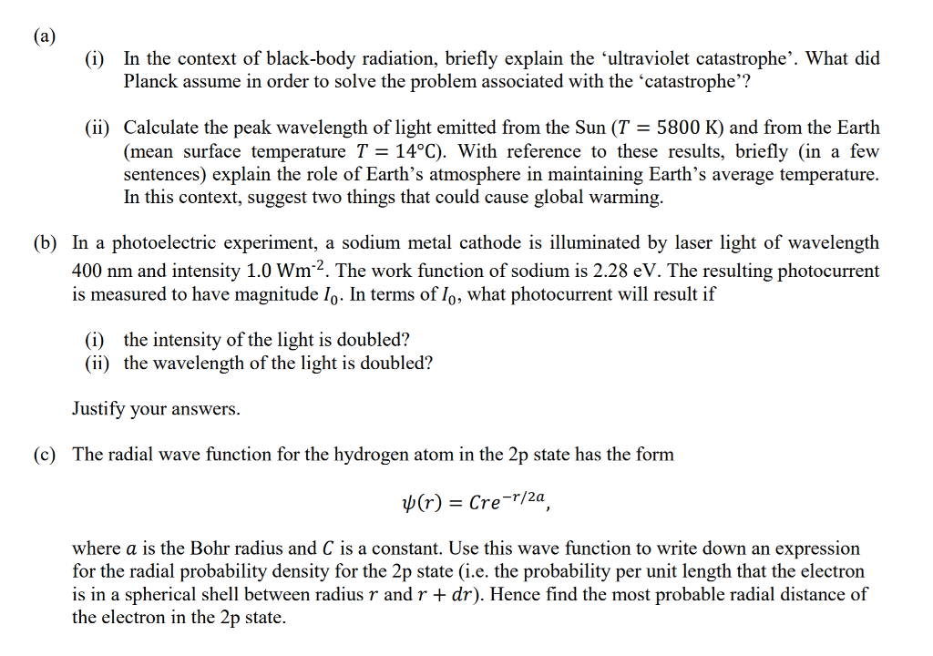 Solved (6) In the context of black-body radiation, briefly | Chegg.com