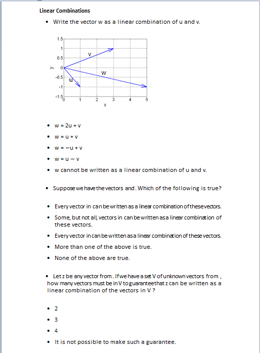 Solved Linear Algebra. These are multiple choice. Hopefully | Chegg.com